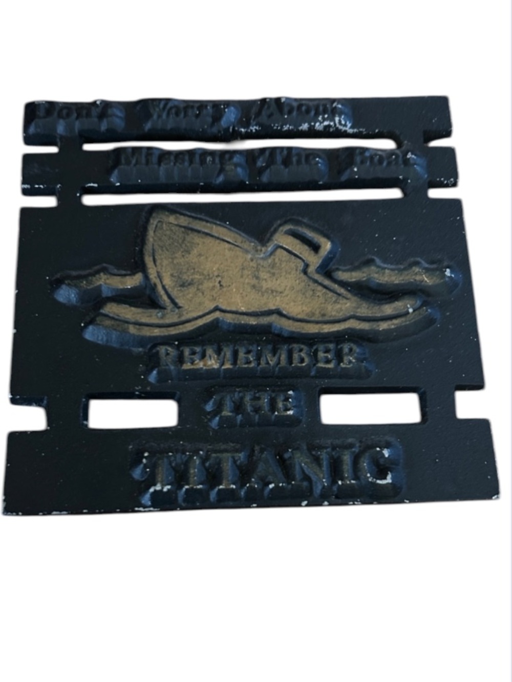 Vintage Cast Iron Motto Trivet Wall Plaque